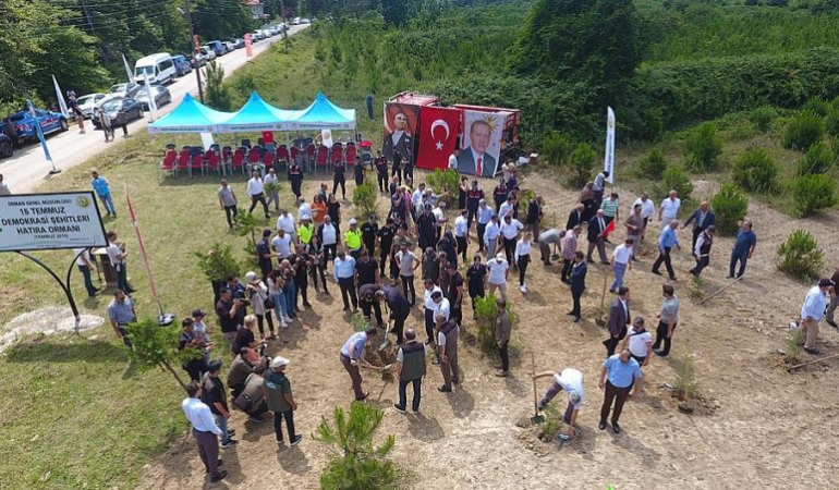 SİNOP’TA 15 TEMMUZ ŞEHİTLERİ İÇİN 251 FİDAN TOPRAKLA BULUŞTU