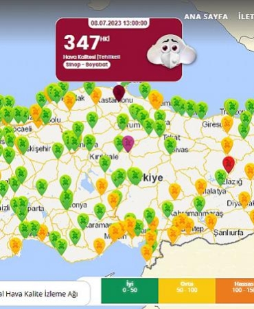 TÜRKİYE’DE EN KALİTESİZ HAVA BOYABAT’TA GÖRÜLDÜ