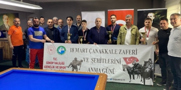 Sinop’ta 18 Mart bilardo müsabakası tamamlandı