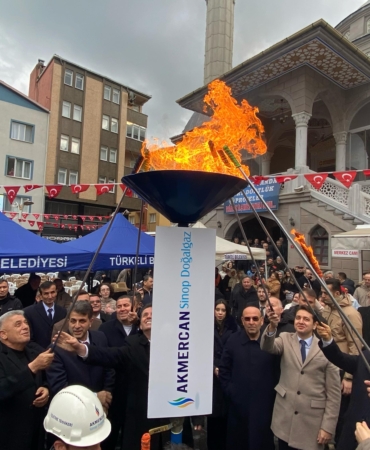 Sinop'un ilçesinde konutlara ilk doğal gaz verildi