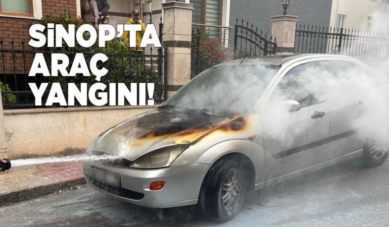 Otomobilin motor kısmında yangın çıktı