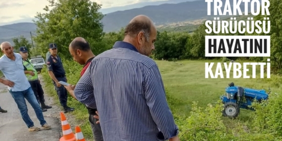 Devrilen traktörün altında kalan sürücü öldü