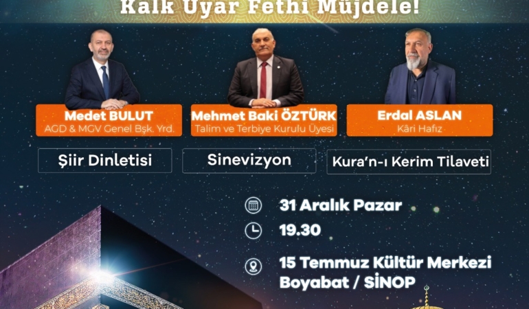 Mekke’nin Fethi Gecesi şehitler diyarı Boyabat’ta yapılacak