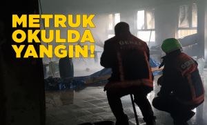 Metruk okul binasında yangın çıktı