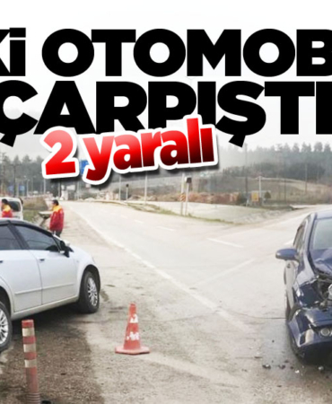 İki otomobil çarpıştı: 2 yaralı