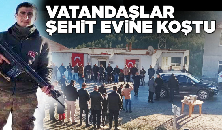 Vatandaşlar şehidin Boyabat’taki evine akın etti