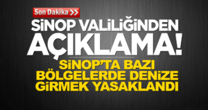 Sinop'ta denize girme yasağı