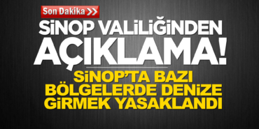 Sinop'ta denize girme yasağı
