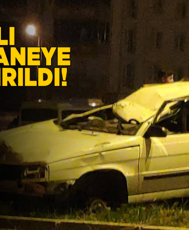 Takla atan araç hurdaya döndü