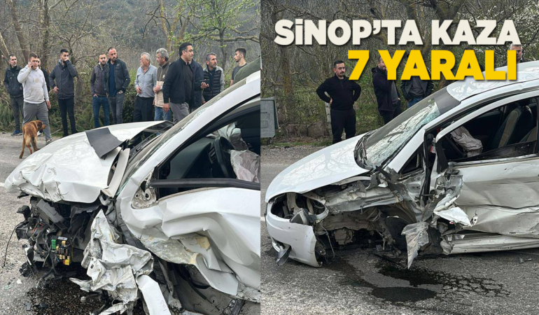 İki otomobil kafa kafaya çarpıştı: 7 yaralı