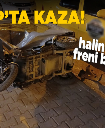 Freni boşaldı, taksiye çarptı