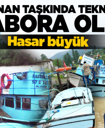 Yaşanan taşkında 3 tekne alabora oldu