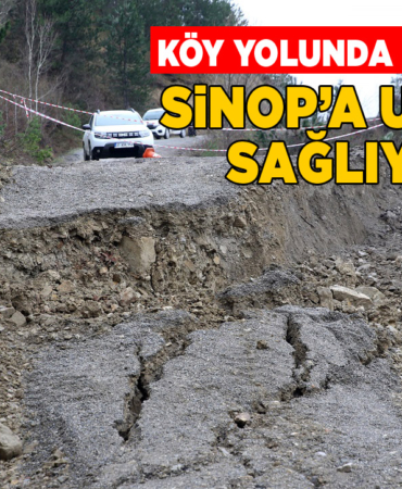 Karların erimesiyle köy yolu çöktü