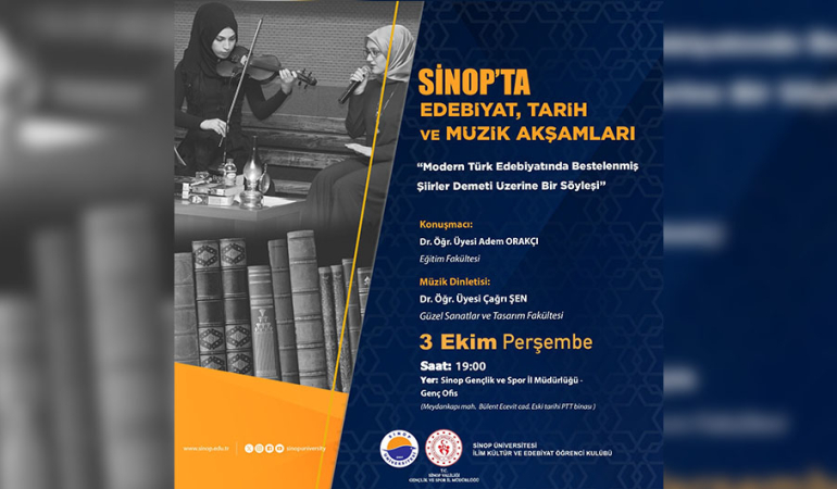 TERSANE’DE EDEBİYAT, TARİH VE MÜZİK AKŞAMLARI BAŞLIYOR