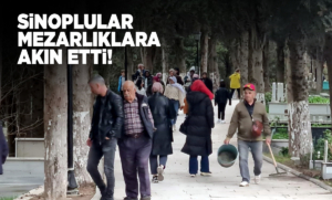 Sinop'taki mezarlıklarda arife günü yoğunluğu