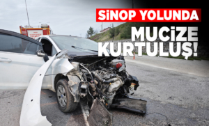 Hurdaya dönen otomobilde burnu bile kanamadı