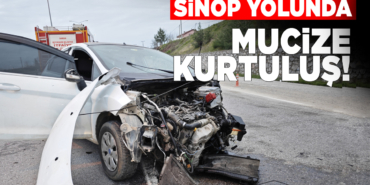 Hurdaya dönen otomobilde burnu bile kanamadı