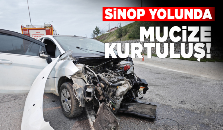 Hurdaya dönen otomobilde burnu bile kanamadı