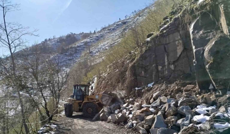 Ordu’da kar yağışı sonrası çok sayıda heyelan yaşandı