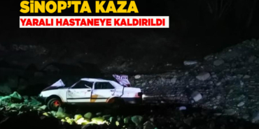 Sinop'ta otomobil kayalık alana uçtu