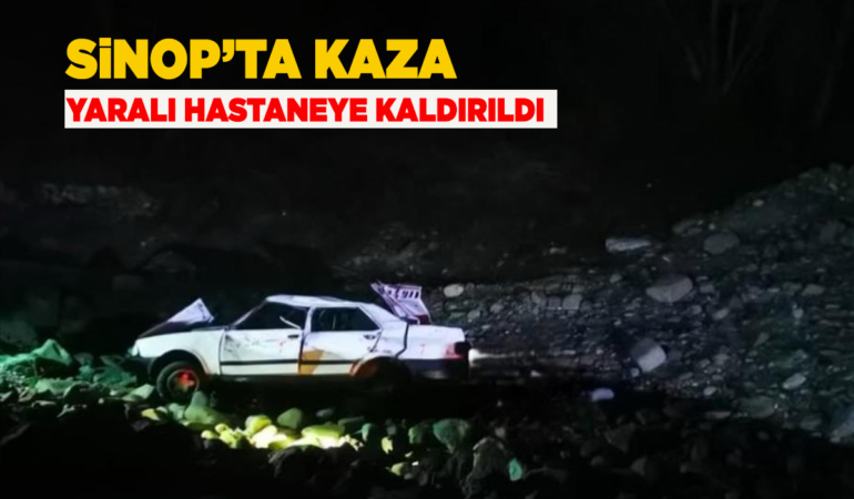 Sinop'ta otomobil kayalık alana uçtu