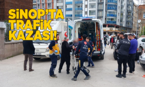 Bacağı kırılan motosikletli hastaneye kaldırıldı
