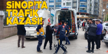 Bacağı kırılan motosikletli hastaneye kaldırıldı