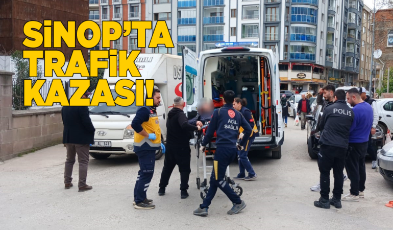 Bacağı kırılan motosikletli hastaneye kaldırıldı