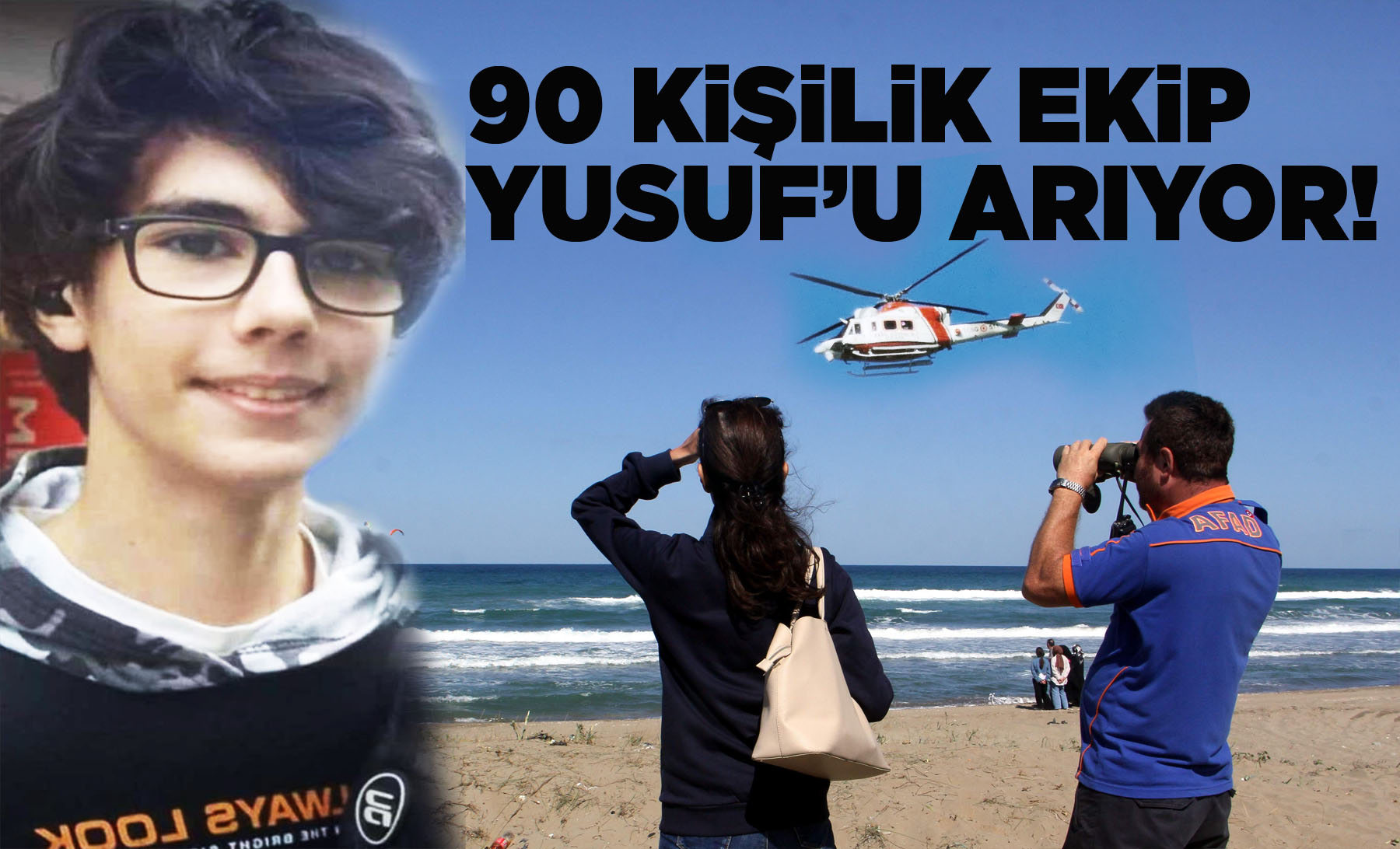 Sinop'ta denizde kaybolan genci 90 kişi arıyor