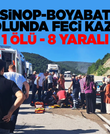 Sinop-Boyabat yolunda kaza: 1 ölü 8 yaralı