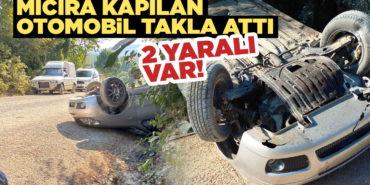 Mıcıra kapılan otomobil devrildi: 2 yaralı