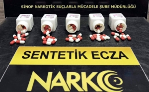 Sinop’ta şok uygulamada 195 adet sentetik ecza ele geçirildi