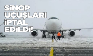 Sinop uçuşlarına kar engeli