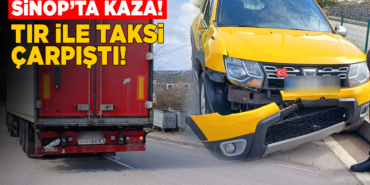 Sinop’ta ticari taksi ile tır çarpıştı