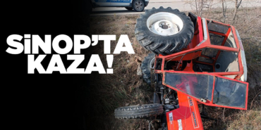 Yoldan çıkan traktör su kanalına devrildi