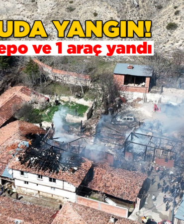 Çıkan yangında ev, depo ve araç yandı