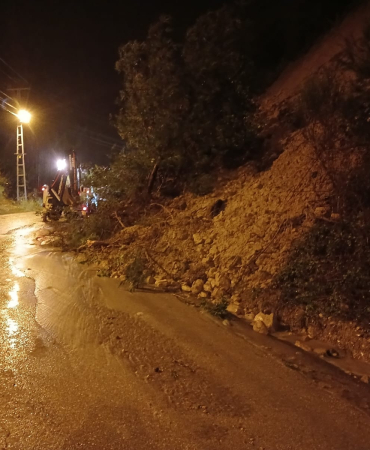 Sinop’ta heyelanlı bölgeye hızlı müdahale