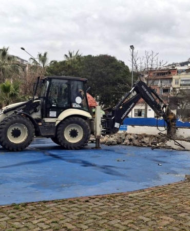 Sinop Aşıklar basketbol sahası yenileniyor