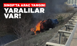 Sinop’ta otomobil yandı