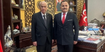 MHP Lideri Bahçeli, Büyükkayıkçı'yı makamında kabul etti.