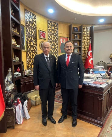 MHP Lideri Bahçeli, Büyükkayıkçı'yı makamında kabul etti.