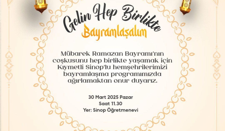 Sinop Valiliğinden bayramlaşma etkinliğine davet