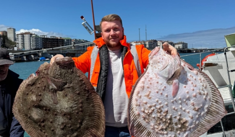 Sinop’ta av sezonunun son gününde kalkan balığı bereketi