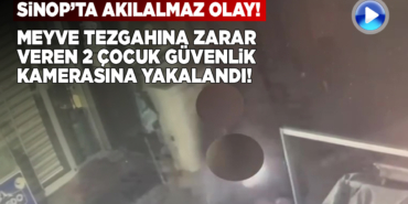 Sinop’ta 2 çocuk meyve tezgahına zarar verdi