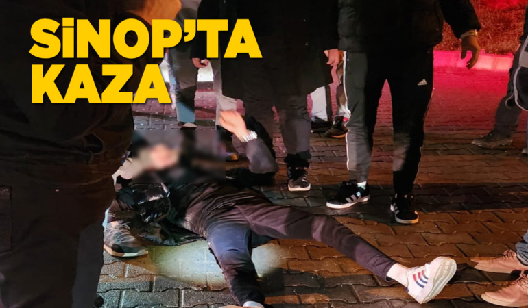 Direksiyon hakimiyetini kaybeden motosikletli kaza yaptı