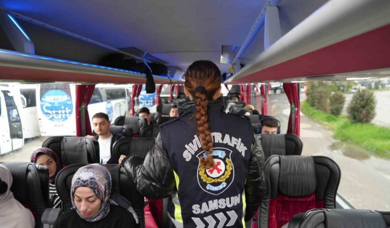 Bayram dönüşü yolcu otobüslerinde ‘kemer denetimi’ yapıldı