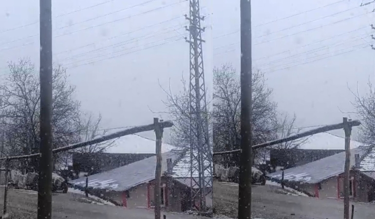 Eymir Köyü’ne Nisan karı sürprizi
