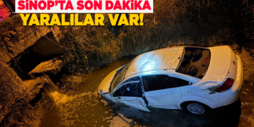 Sinop’ta otomobil su kanalına uçtu