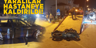 Otomobille motosiklet çarpıştı: 3 yaralı