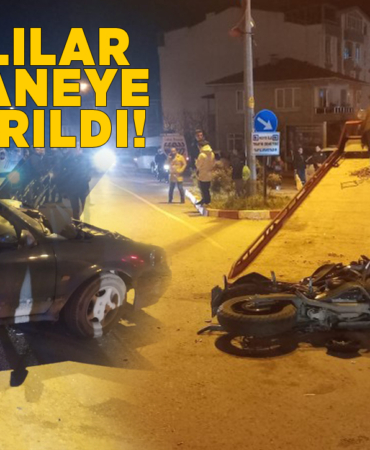 Otomobille motosiklet çarpıştı: 3 yaralı